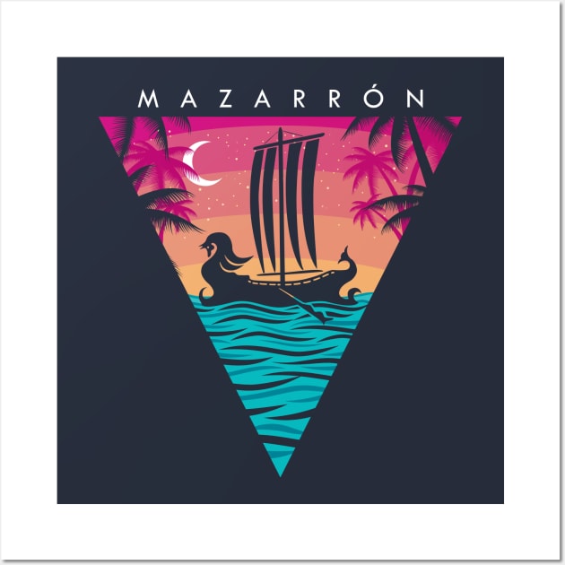 Phoenician Boats - Triangular Emblem Wall Art by mazarronsouvenirs